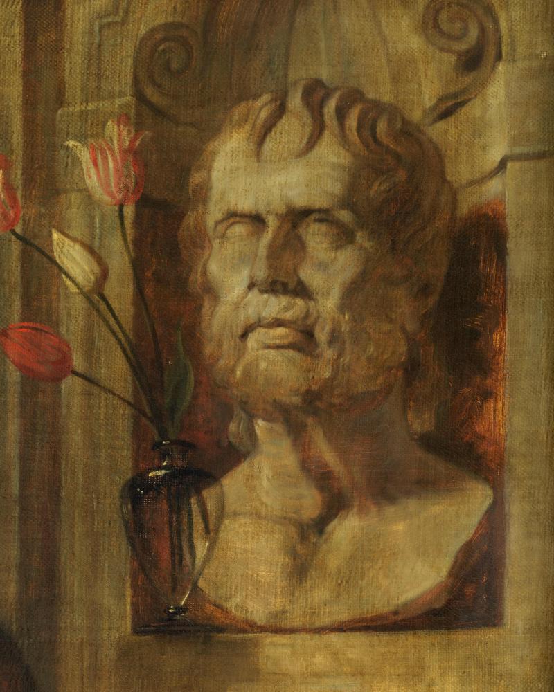 Onbekende kunstenaar naar Peter Paul Rubens, De vier filosofen (detail), 17de eeuw, Collectie Stad Antwerpen, Museum Plantin-Moretus, publiek domein