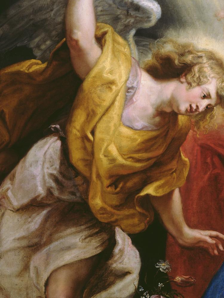 Peter Paul Rubens, The Annunciation (detail), 1610-1628, City of Antwerp Collection, Rubenshuis, public domain