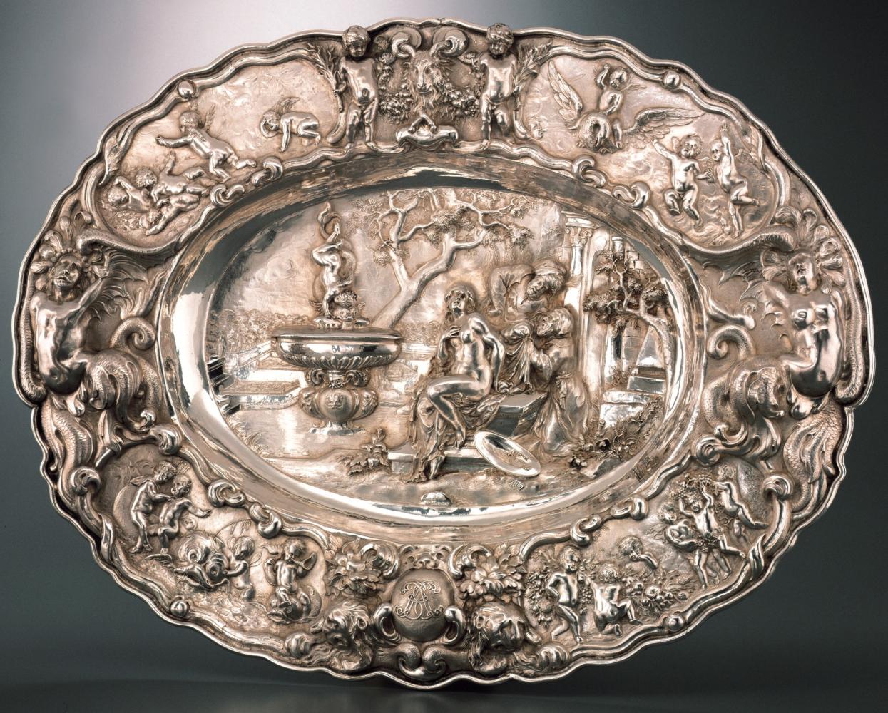 Toegeschreven aan Theodoor Rogiers en latere toevoeging door Josephus Hennekin, Zilveren sierstel, 1635-1636, Rubenshuis, publiek domein