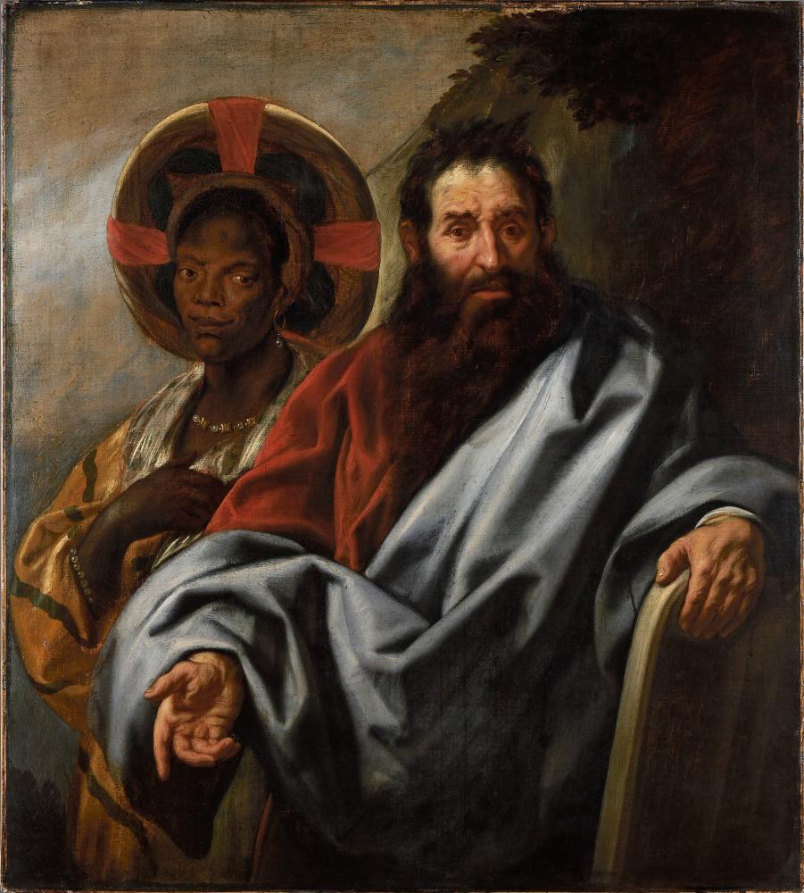 Jacques Jordaens, Mozes en zijn Ethiopische vrouw, 1645-1650, Collectie Vlaamse Gemeenschap, in permanente bewaring bij Rubenshuis, publiek domein
