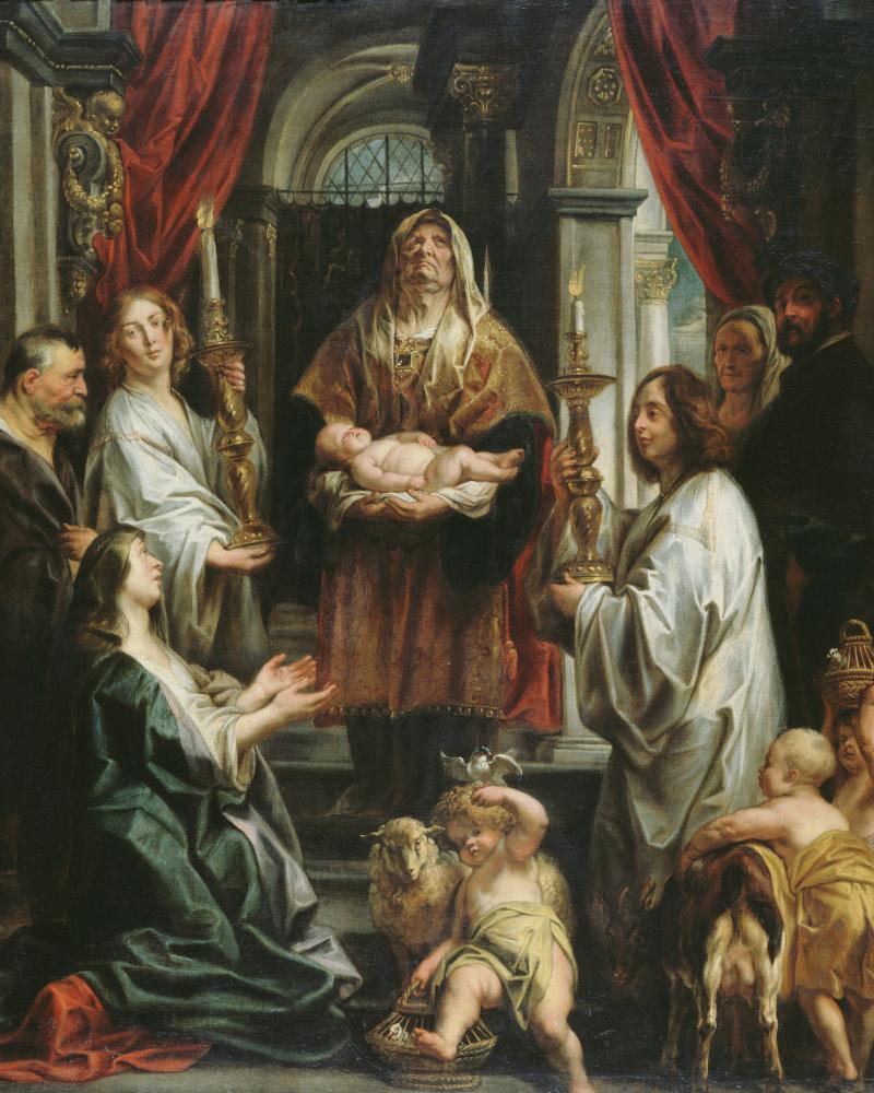Jacques Jordaens, De opdracht in de tempel, ca. 1608-1678, Collectie Vlaamse Gemeenschap, in permanente bewaring bij Rubenshuis, publiek domein