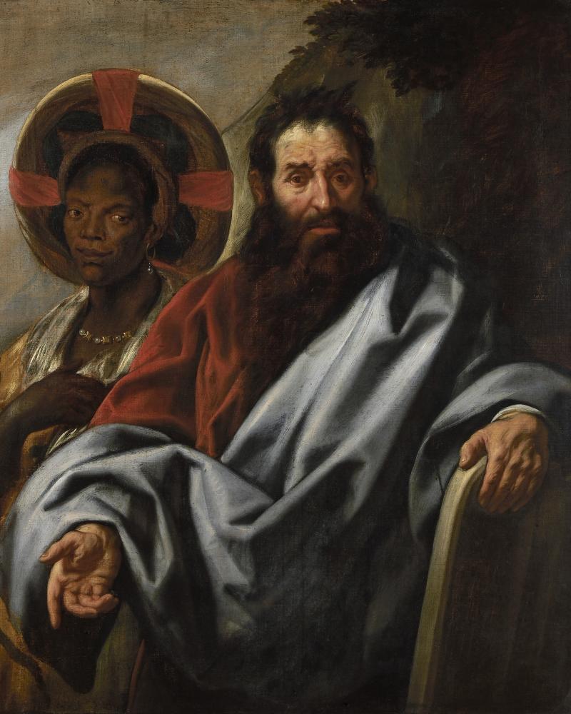 Jacques Jordaens, Mozes en zijn Ethiopische vrouw, 1645-1650, Collectie Vlaamse Gemeenschap, in permanente bewaring bij Rubenshuis, publiek domein