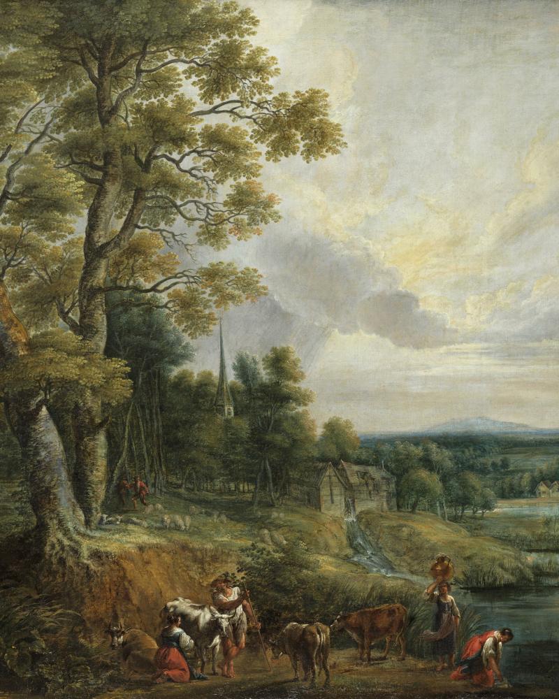 Lucas van Uden, Landschap met koeien, 1608 - 1672,  Collectie Vlaamse Gemeenschap, in permanente bewaring bij Rubenshuis, publiek domein
