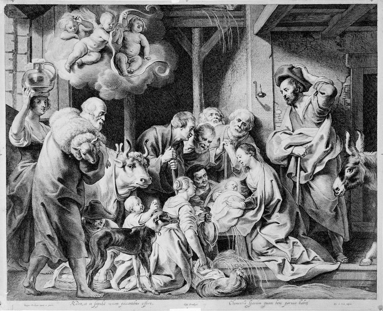 Pieter II de Jode naar ontwerp van Jacques Jordaens, Aanbidding der herders, ca. 1653-1670, Collectie Stad Antwerpen, Rubenshuis, publiek domein