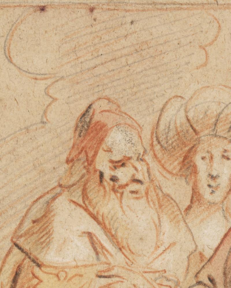 Jacques Jordaens, Mozes met Aaron en Mirjam (voorstudie voor Mozes en zijn Ethiopische vrouw)(detail), ca. 1650, Collectie Stad Antwerpen, Rubenshuis, publiek domein