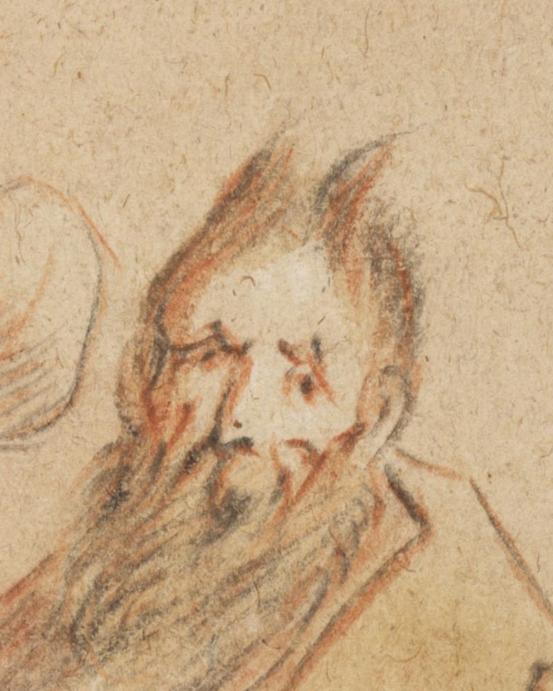 Jacques Jordaens, Mozes met Aaron en Mirjam (voorstudie voor Mozes en zijn Ethiopische vrouw)(detail), ca. 1650, Collectie Stad Antwerpen, Rubenshuis, publiek domein