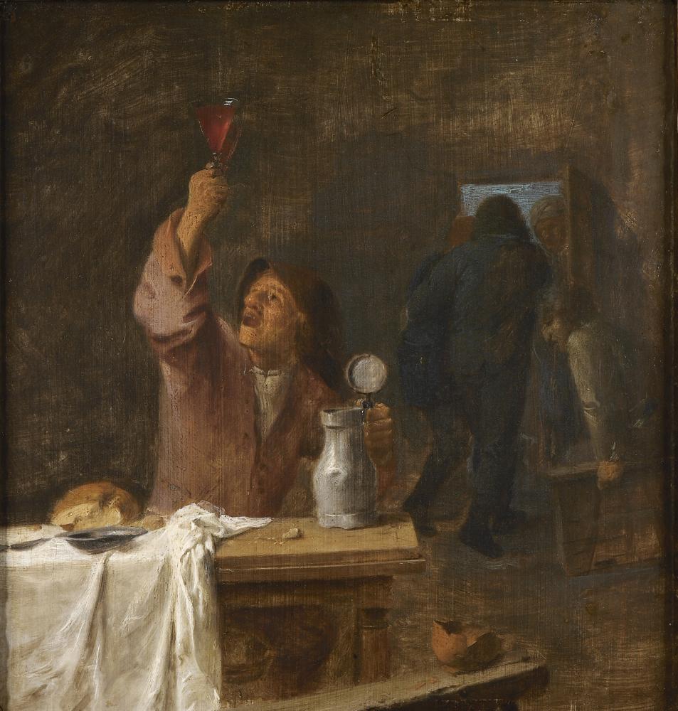 Adriaen Brouwer, Drinkende boer, 1632-1635, Collectie Stad Antwerpen, Rubenshuis, publiek domein