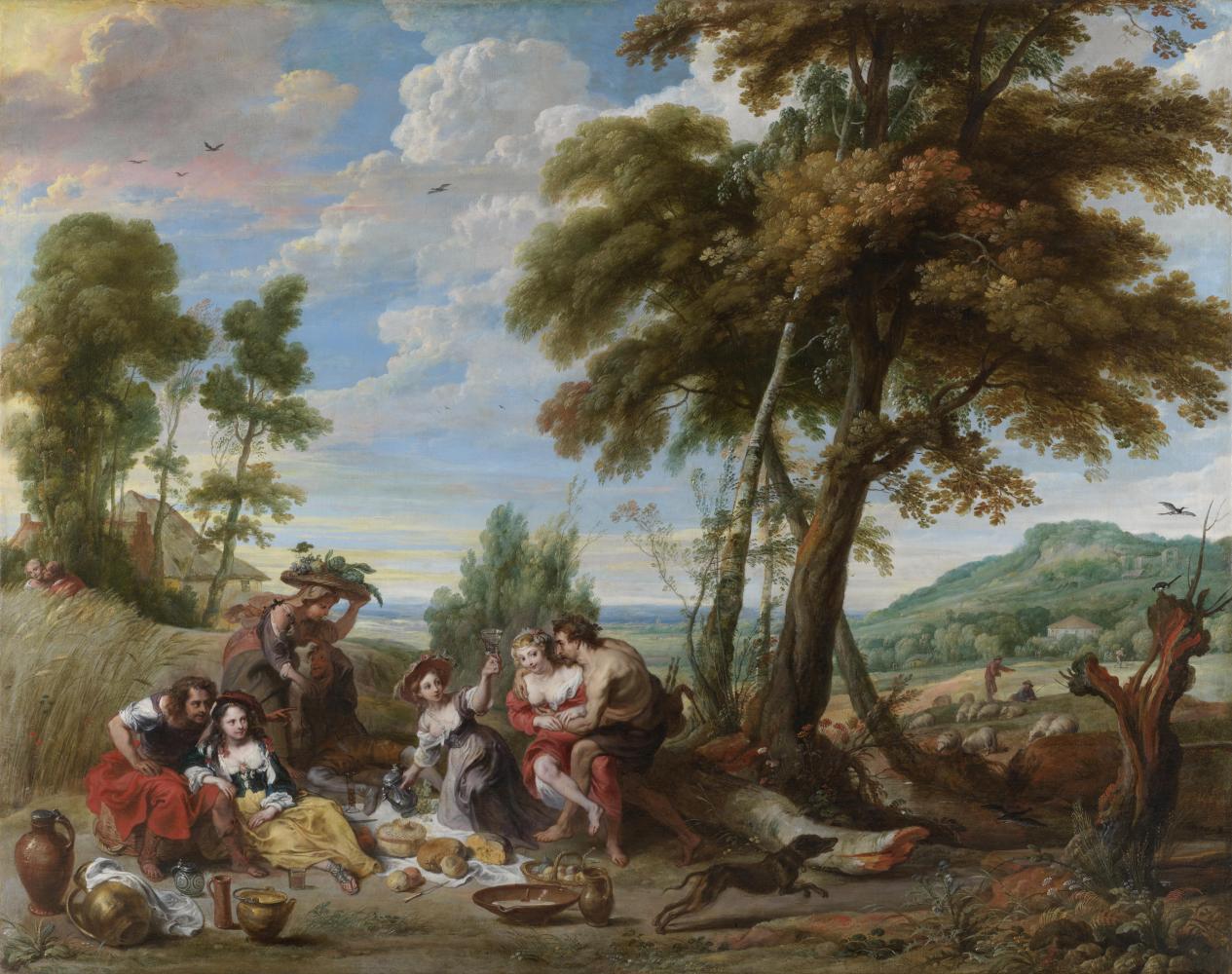 Jan Wildens & Victor II Wolfvoet, Pastorale, 1644-1652, Collection de la Communauté flamande, en dépôt permanent à la Rubenshuis, domaine public